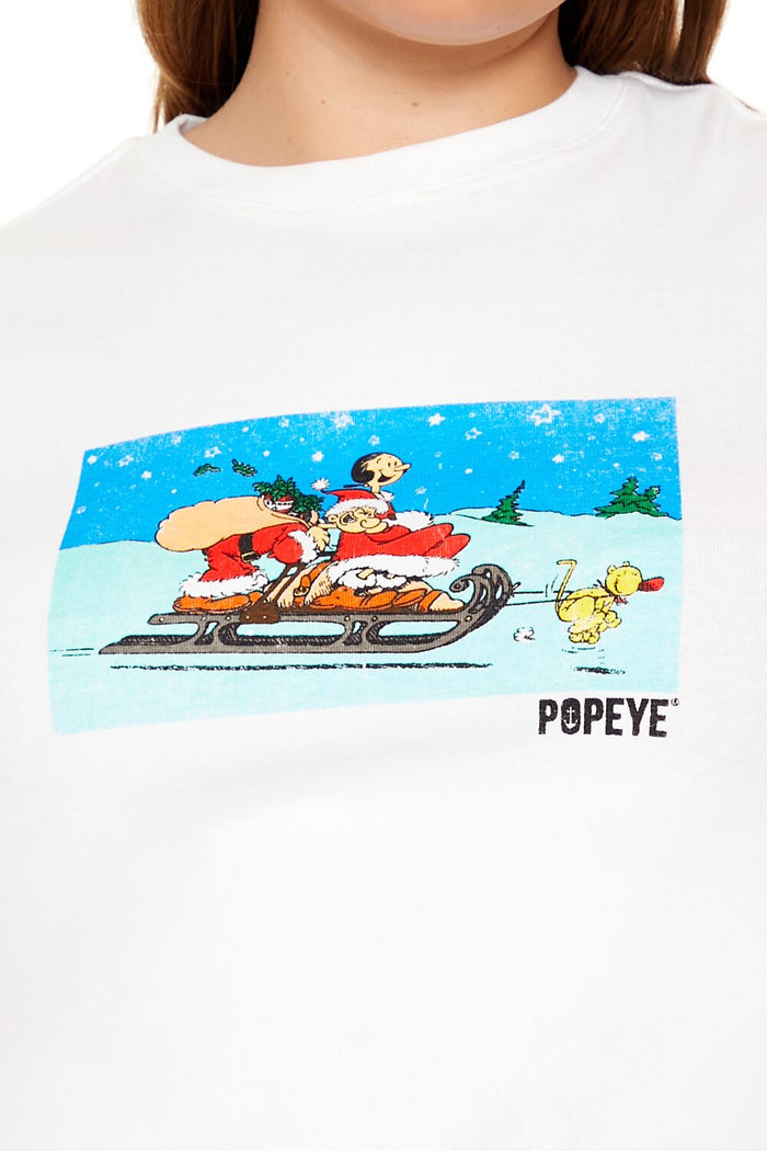 Plus Size Popeye Christmas Baby Tee