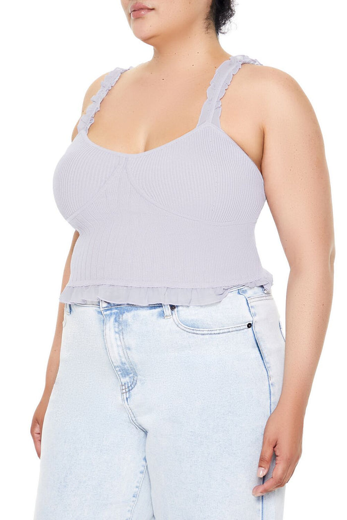Plus Size Ruffle Sweater-Knit Cami
