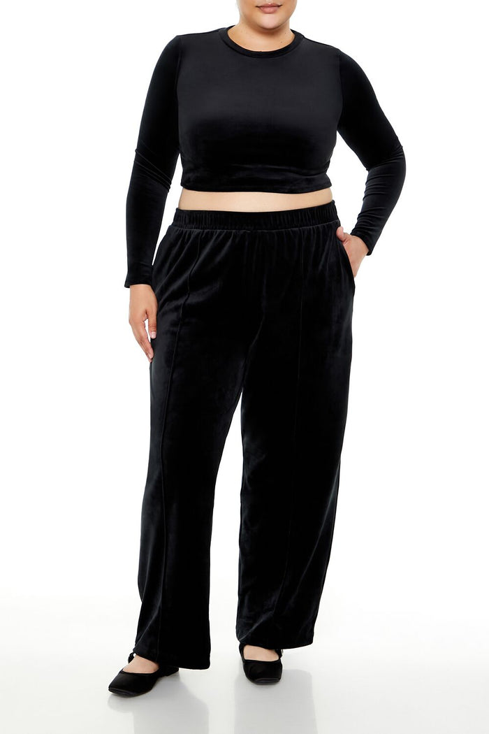 Plus Size Velour Crop Top