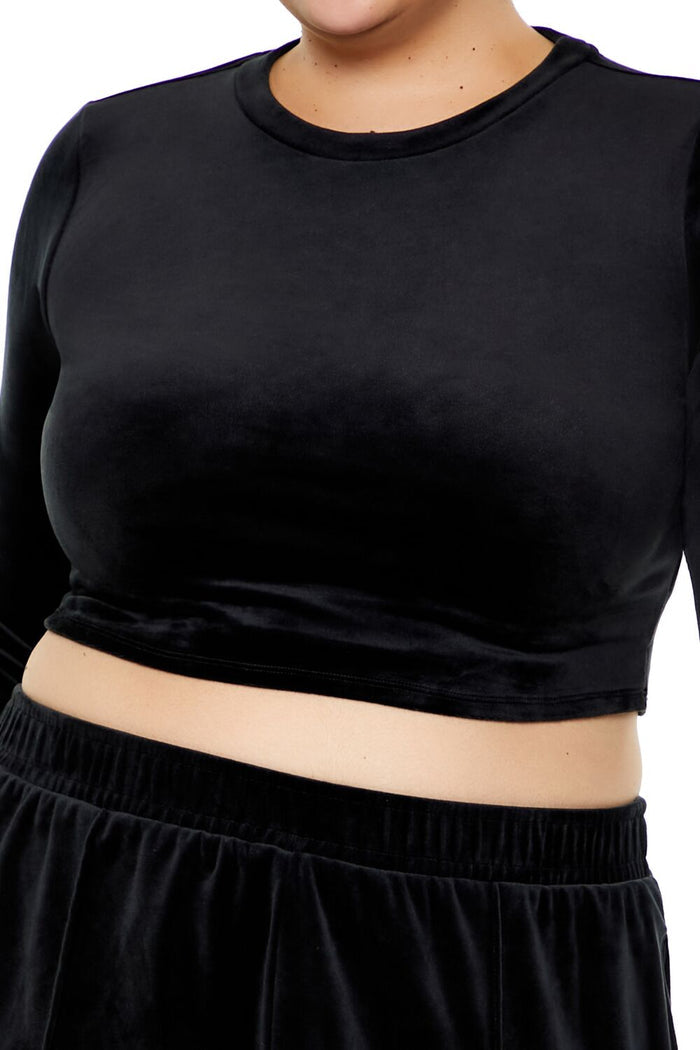 Plus Size Velour Crop Top