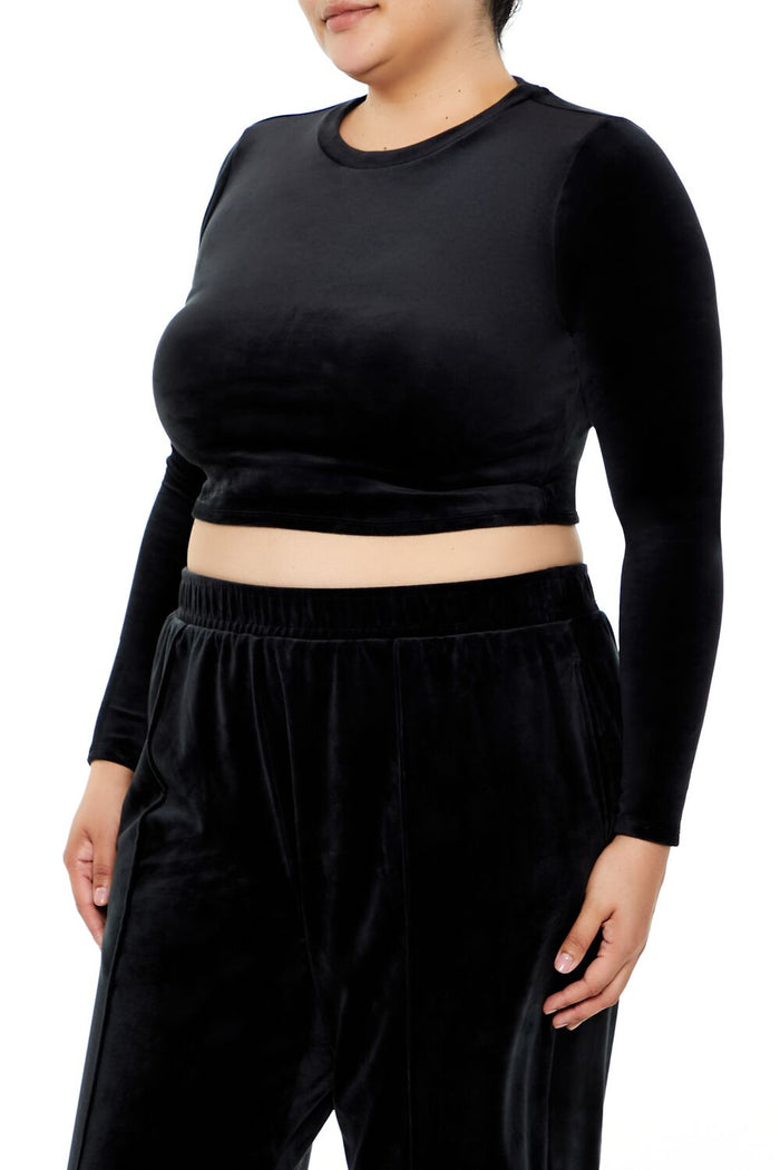 Plus Size Velour Crop Top