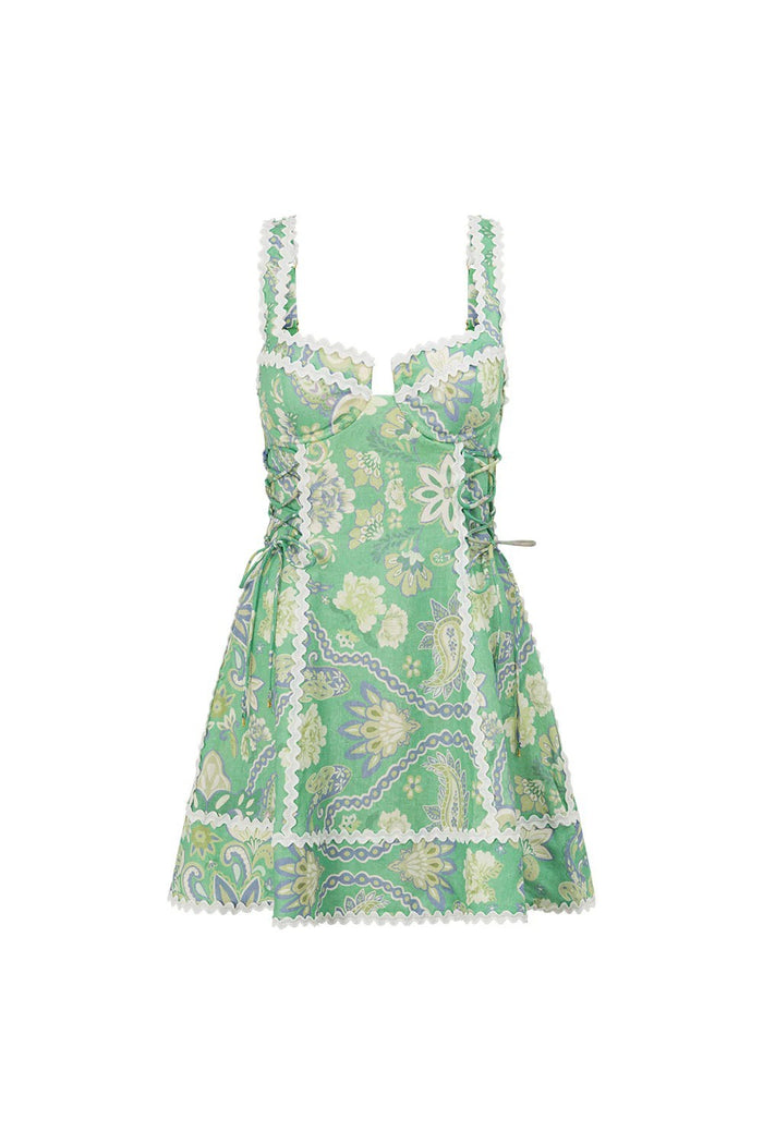 Poppy Pine Mini Dress - Green