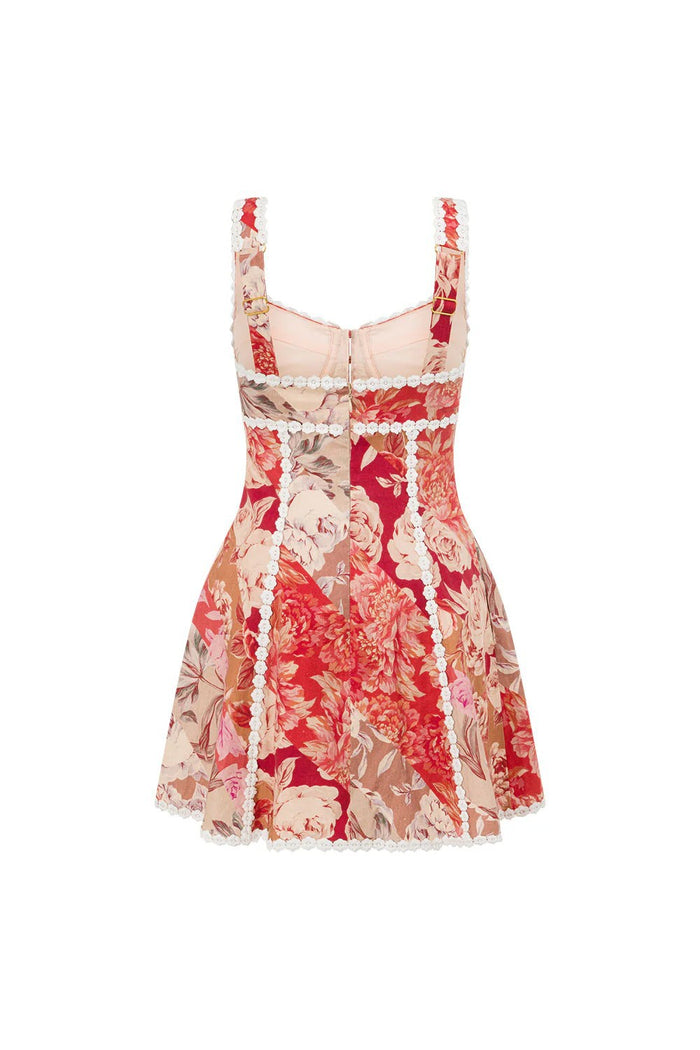 Poppy Pine Mini Dress - Red