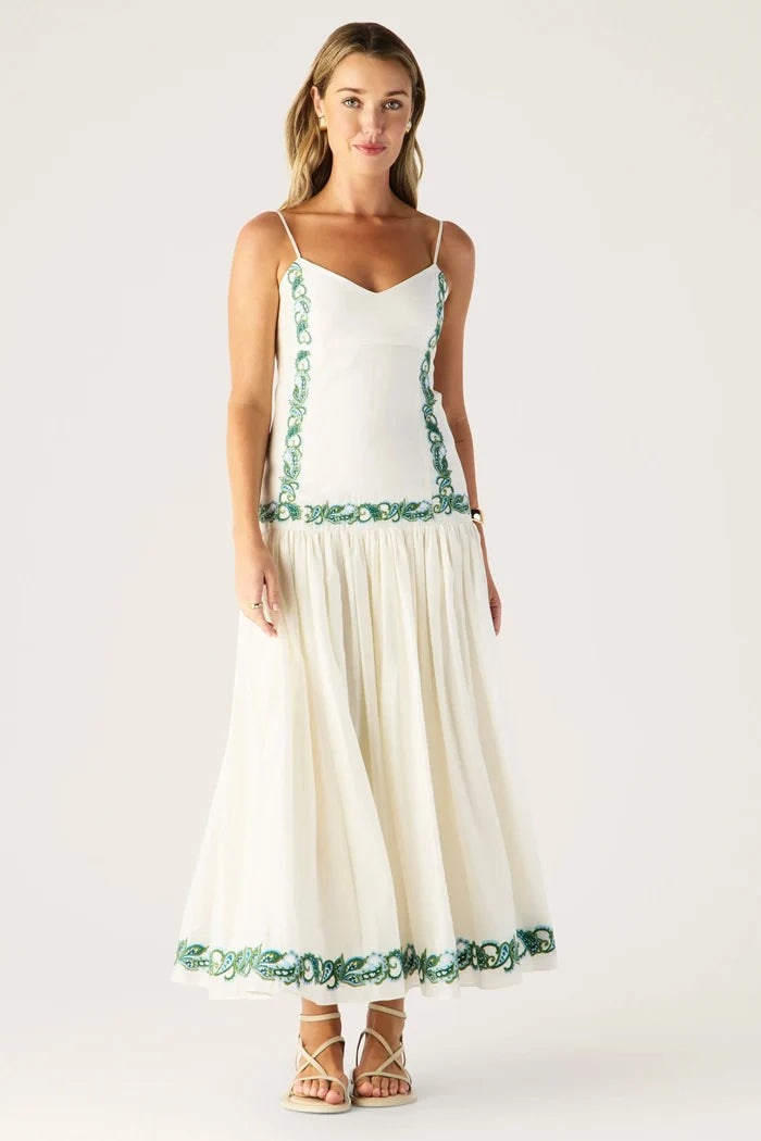 Mos the Label Porto Embroidery Strappy Dress
