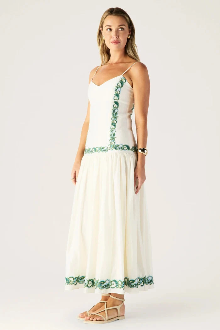 Mos the Label Porto Embroidery Strappy Dress