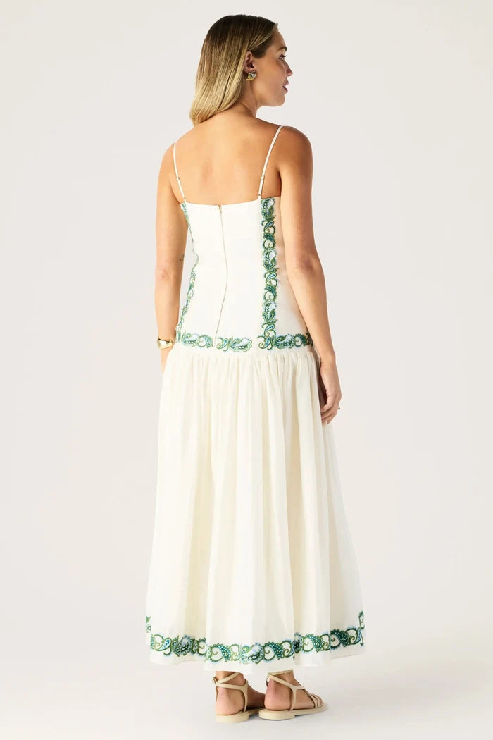 Mos the Label Porto Embroidery Strappy Dress
