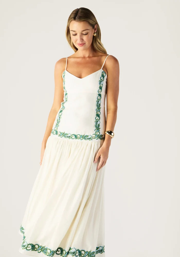 Mos the Label Porto Embroidery Strappy Dress