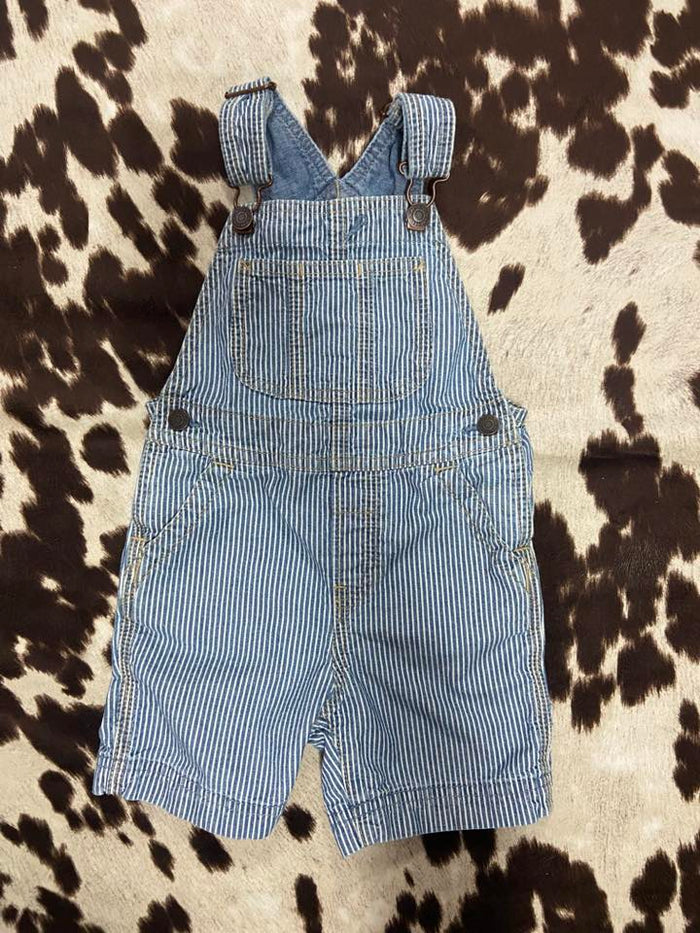 Pre-Loved Baby Gap Blue/White Striped Shortalls *3T - Deer Creek Mercantile