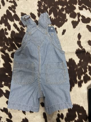 Pre-Loved Baby Gap Blue/White Striped Shortalls *3T - Deer Creek Mercantile