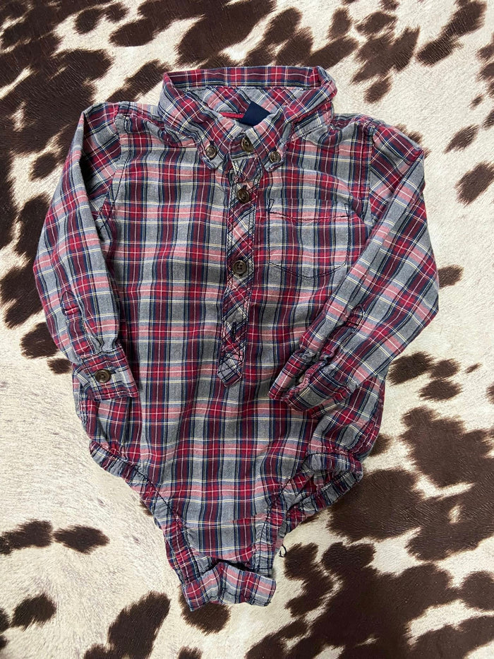 Pre-Loved Baby Gap Plaid Bodysuit *12-18 Months - Deer Creek Mercantile