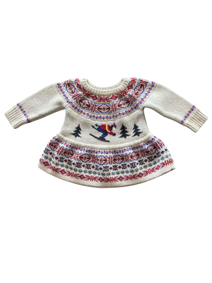 Pre-Loved Baby Girls Hanna Anderson Ski Sweater Dress *12 Months - Deer Creek Mercantile