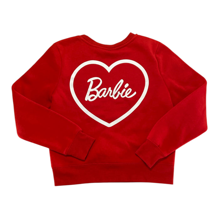 Pre-Loved Barbie Red Heart Sweatshirt *Small - Deer Creek Mercantile