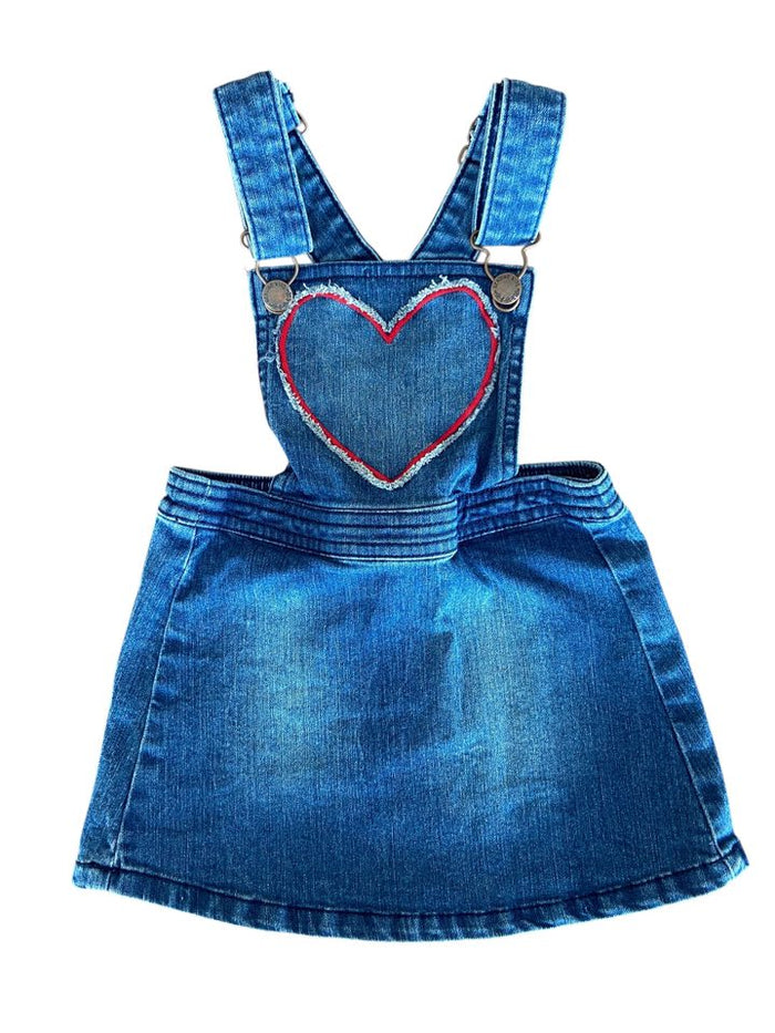Pre-Loved Genuine Kids Oshkosh Denim Heart Dress *Size 2T - Deer Creek Mercantile