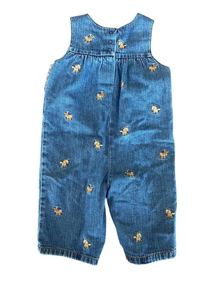 Pre-Loved Girls Horse Romper Overalls 3-6 Months - Deer Creek Mercantile