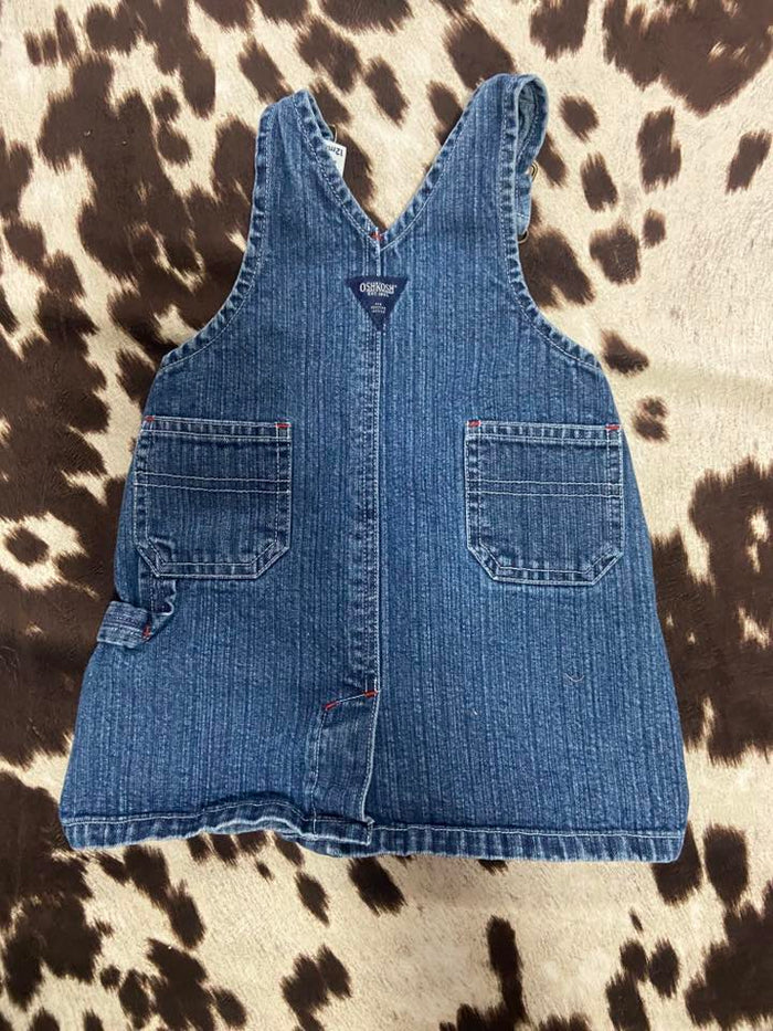 Pre-Loved Oshkosh B' Gosh Denim Dress W/ Red Stitch *12 Months - Deer Creek Mercantile