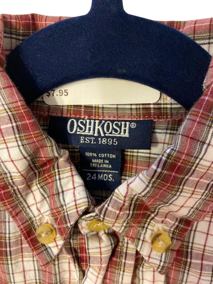 Pre-Loved Oshkosh Plaid Baby Boys Shirt *24 Months - Deer Creek Mercantile