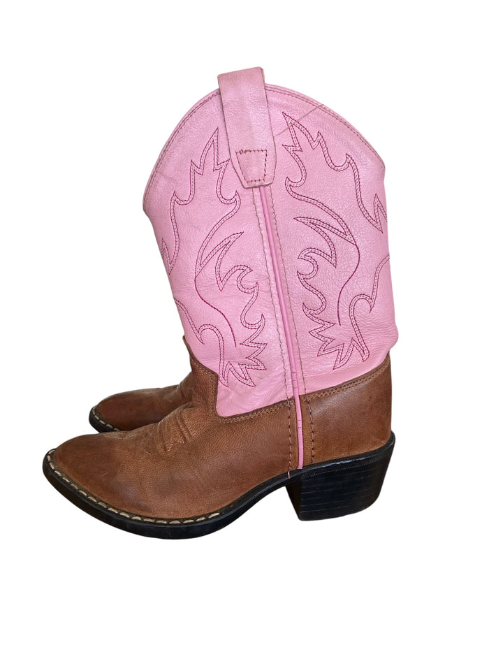 Pre-Loved Pink Cowboy Boots *Size 10S (Old West) - Deer Creek Mercantile