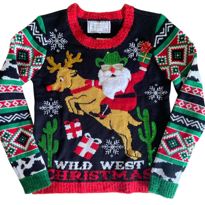 Pre-Loved WILD WEST Christmas Sweater *Size Medium - Deer Creek Mercantile