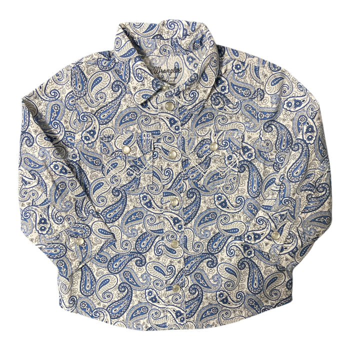 Pre-Loved Wrangler Blue Paisley Baby Pearl Snap Shirt *12 Months - Deer Creek Mercantile