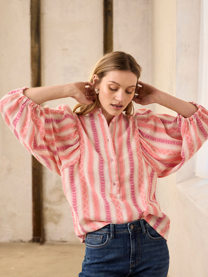 Pulz PzBetty Blouse Pink Off White