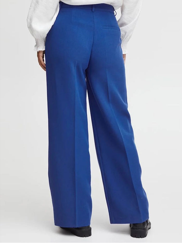 Pulz PzBeverley Wide Leg Trousers Blue