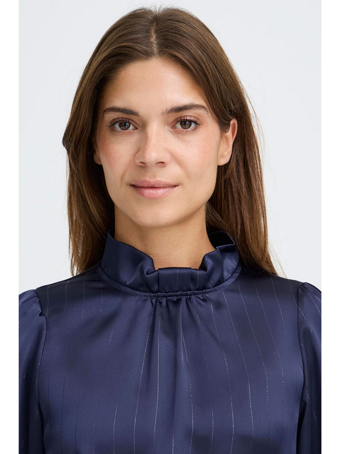 Pulz PzDorota Lurex Blouse Dark Sapphire