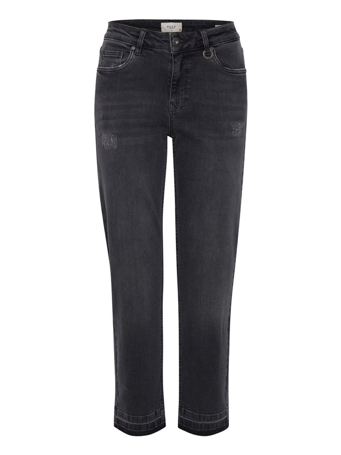 Pulz PzEmma Straight Crop Jeans Dark Grey