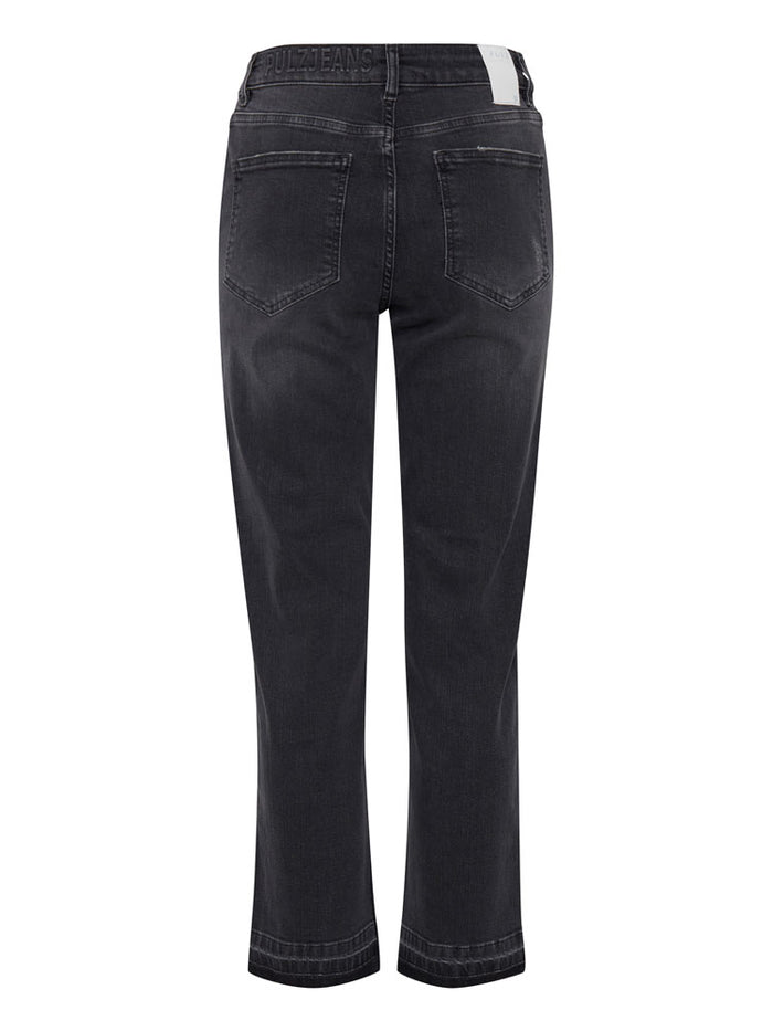 Pulz PzEmma Straight Crop Jeans Dark Grey