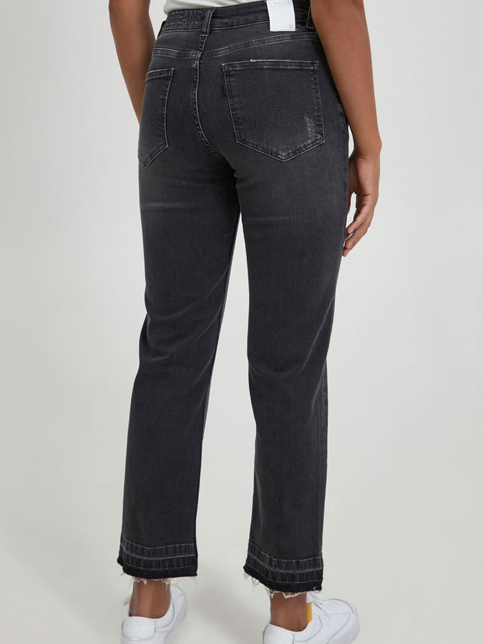 Pulz PzEmma Straight Crop Jeans Dark Grey