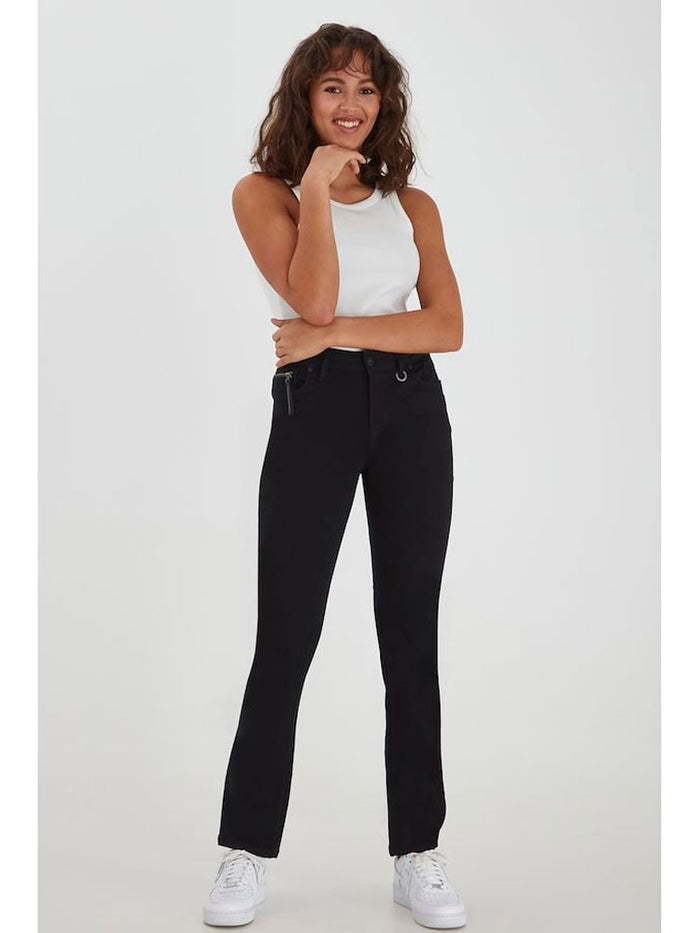 Pulz PzEmma Straight Jeans Black