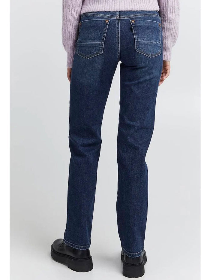 Pulz PzEmma Straight Leg Jeans Dark Blue