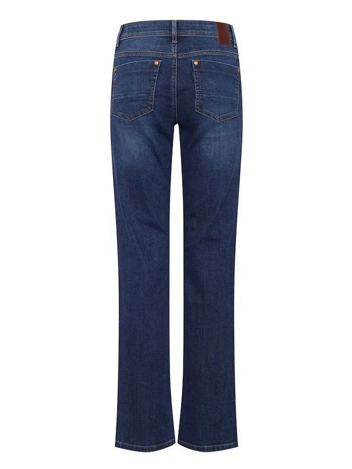 Pulz PzEmma Straight Leg Jeans Dark Blue