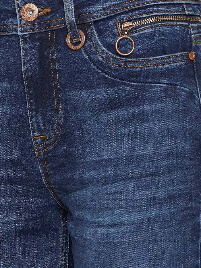 Pulz PzEmma Straight Leg Jeans Dark Blue