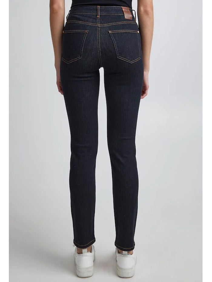 Pulz PzEmma Straight Leg Jeans Un-Wash Dark