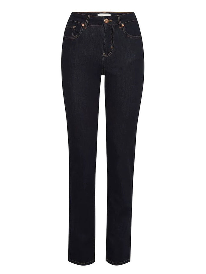 Pulz PzEmma Straight Leg Jeans Un-Wash Dark