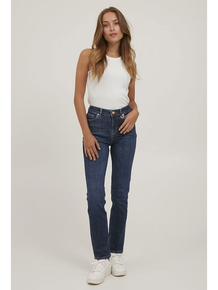 Pulz PZLIVA Straight Jeans Dark Blue