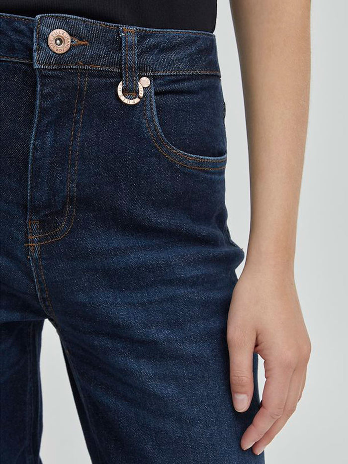 Pulz PzLiva Wide Leg Jeans Dark Blue