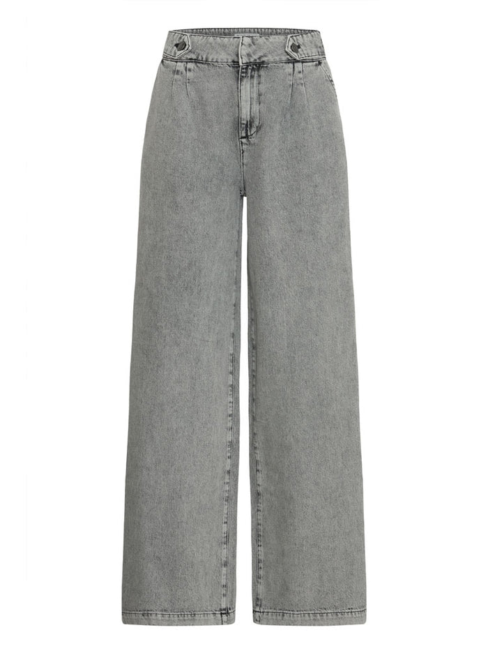 Pulz PzVicky Wide Leg Jeans Grey