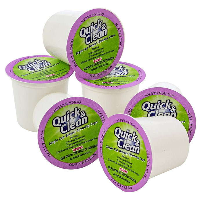 Quick & Clean 6-Pack of Cleaning Cups for Keurig K-Cup Machines - 2.0 Compatible, Stain Remover, Non-Toxic