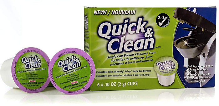 Quick & Clean 6-Pack of Cleaning Cups for Keurig K-Cup Machines - 2.0 Compatible, Stain Remover, Non-Toxic