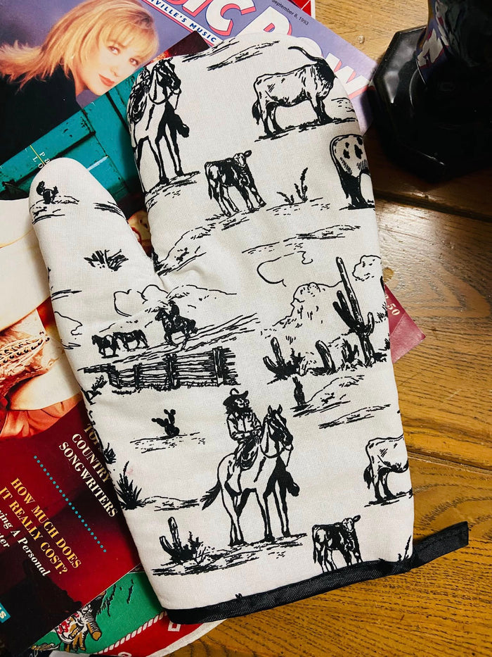 Ranch Life Western Oven Mitt *Black/White - Deer Creek Mercantile