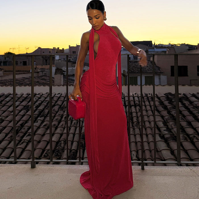 Red Amora Maxi Dress - Red