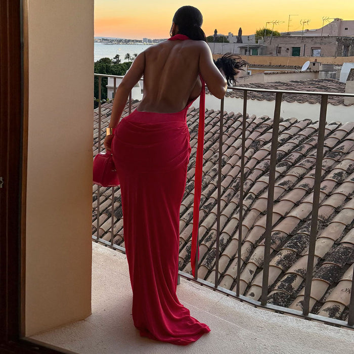 Red Amora Maxi Dress - Red