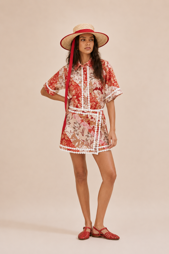 Red Mist Co ord Set - Red
