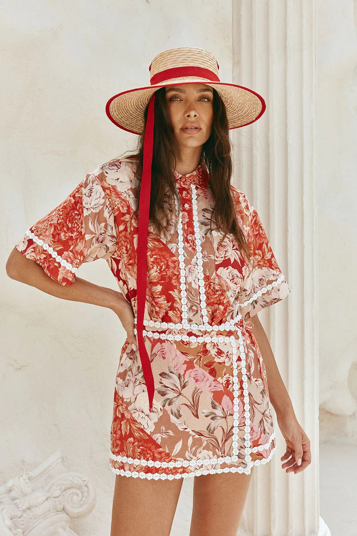 Red Mist Co ord Set - Red
