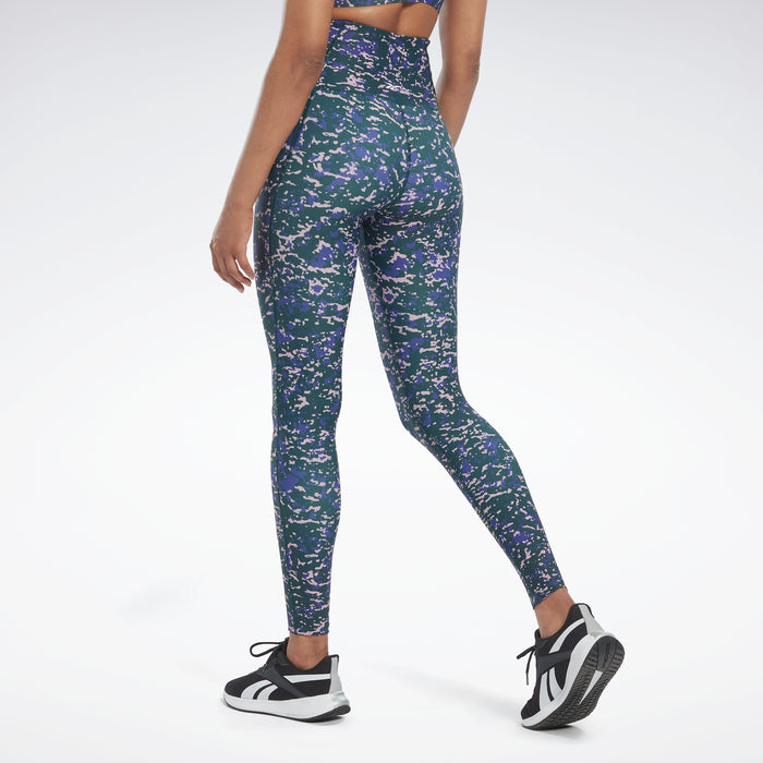 Reebok Apparel Women Lux 2.0 Speckle Modern Safari Leggings Forgrn