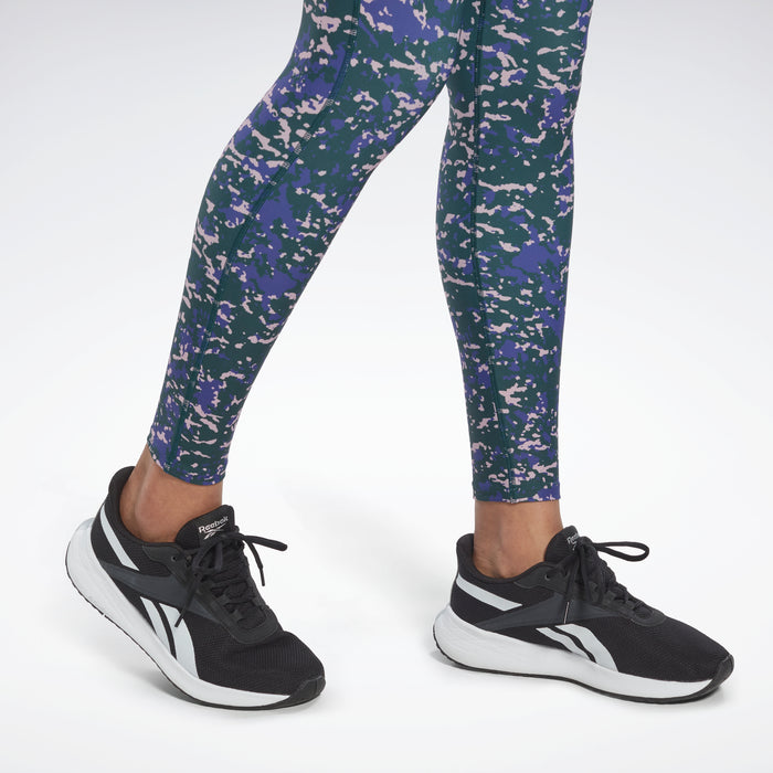 Reebok Apparel Women Lux 2.0 Speckle Modern Safari Leggings Forgrn
