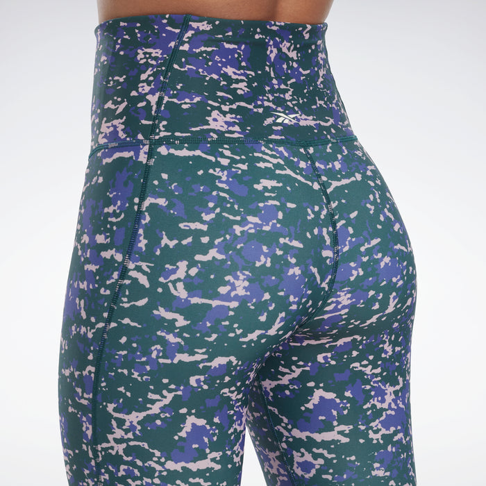Reebok Apparel Women Lux 2.0 Speckle Modern Safari Leggings Forgrn