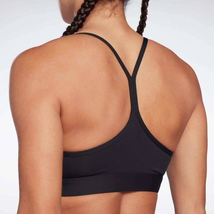Reebok Apparel Women Reebok Lux Skinny Strap Medium-Support Sports Bra Black