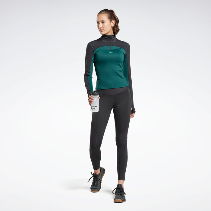 Reebok Apparel Women Tech Style Thermowarm+Graphene Quarter-Zip Sweatshirt Forgrn